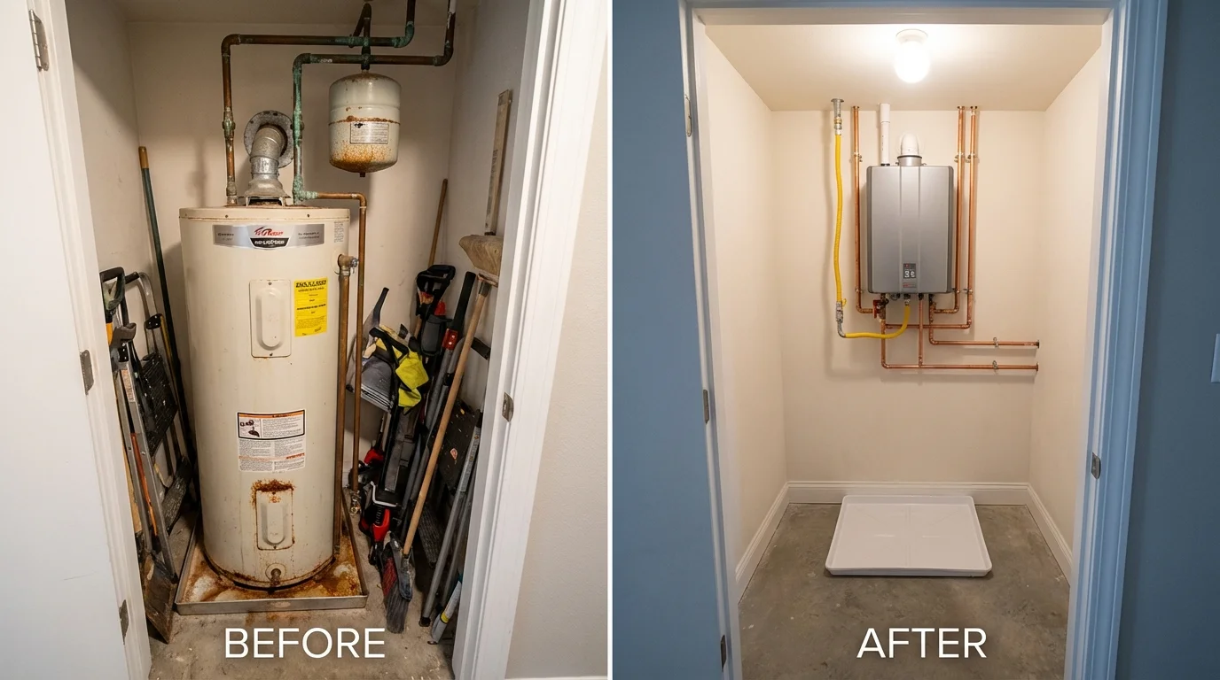 Tank water heater versus wall-mounted tankless unit comparison for Bolivar, MO homeowners